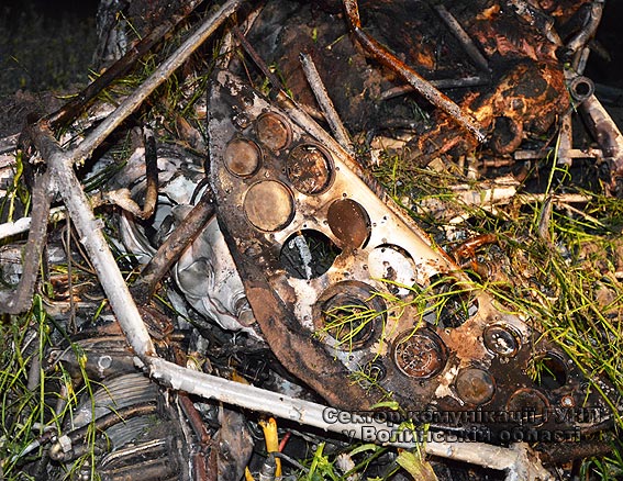 Фото: место падения самолета в Волынской области